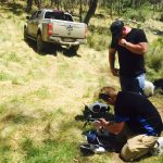 Setting up the drone on the Macleay river